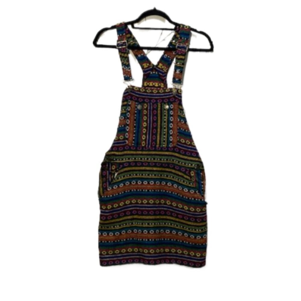 HENGSHENG JEANS Womens Boho Hippie Colorful Woven Jumper Dress Skirtalls Size SM
